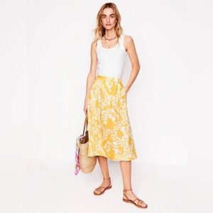 🤍🧡💎Chico's Yellow and White A-Line Skirt